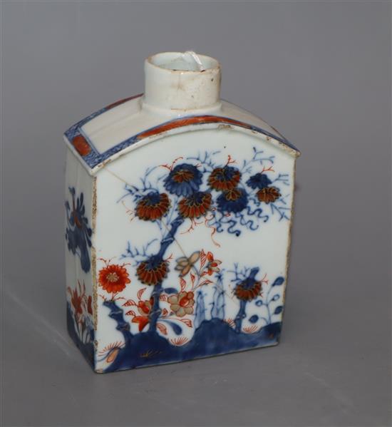 An 18th century Chinese Imari tea caddy height 12cm